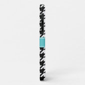 Girly Black Hahnentrittmuster Blue Monogram Case-Mate iPhone Hülle (Hinten/Links)