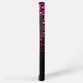 Girly Black Hot Pink Leopard Ombre Monogram Samsung Galaxy Hülle (Rechte Seite)