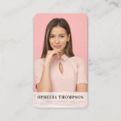 Girly Black Pink Typografy Script QR Code Visitenkarte (Vorderseite)