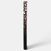 Girly Black Rose Gold Leopard Ombre Monogram Samsung Galaxy Hülle (Linke Seite)