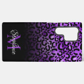 Girly Black und Violet Leopard Ombre Monogram Samsung Galaxy Hülle (Rückseite (Horizontal))