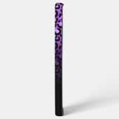Girly Black und Violet Leopard Ombre Monogram Samsung Galaxy Hülle (Linke Seite)