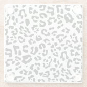 Girly Black und White Leopard Spot Glasuntersetzer (Rückseite)