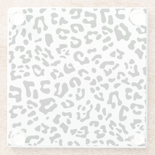 Girly Black und White Leopard Spot Glasuntersetzer (Rückseite)