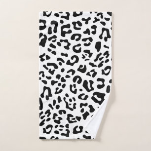 Girly Black und White Leopard Spot Handtuch