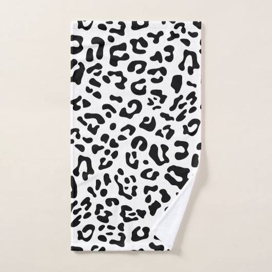 Girly Black und White Leopard Spot Handtuch (Handtuch)