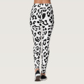 Girly Black und White Leopard Spot Leggings (Rückseite)