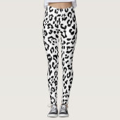 Girly Black und White Leopard Spot Leggings (Vorderseite)