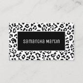 Girly Black und White Leopard Spot Visitenkarte (Vorderseite)