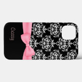 Girly Black & White Damask Case-Mate iPhone Hülle (Rückseite (Horizontal))