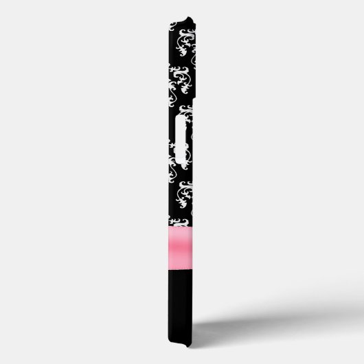 Girly Black & White Damask Case-Mate iPhone Hülle (Rückseite / Rechts)