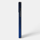 Girly Blau Funkelnde Monogramm iPhone Hülle (Linke Seite)