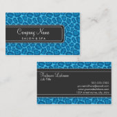 Girly blaue Leopard-Salon-Visitenkarten Visitenkarte (Vorne/Hinten)