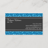 Girly blaue Leopard-Salon-Visitenkarten Visitenkarte (Rückseite)