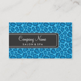 Girly blaue Leopard-Salon-Visitenkarten Visitenkarte
