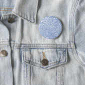 Girly blauer weißer abstrakter Glitzer-Foto-Druck Button (Beispiel)