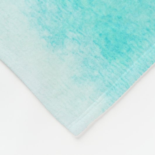 Girly blaues Aquarell-schwarzer u. weißer Fleecedecke (Ecke)