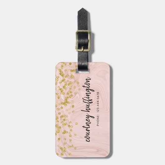 Girly Bling Gepäckanhänger (Vorderseite vertikal)