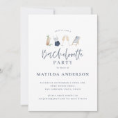 Girly Blue Drink Junggeselinnen-Abschied modern un Ankündigung (Vorderseite)