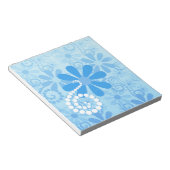 Girly Blue Floral Retro Blume Notizblock (angewinkelt)