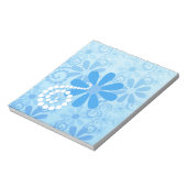 Girly Blue Floral Retro Blume Notizblock (Rotiert)
