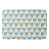 Girly Blue Flowers Creme Badematte (Vorderseite)
