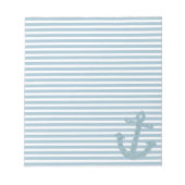 Girly Blue Glitzer Anchor Notizblock (Vorderseite)