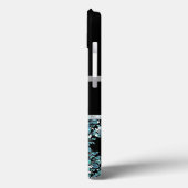 Girly Blue Glitzer Black Damask Personalisiert Case-Mate iPhone Hülle (Rückseite / Links)