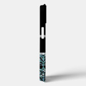 Girly Blue Glitzer Black Damask Personalisiert Case-Mate iPhone Hülle (Rückseite / Rechts)