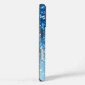 Girly Blue Glitzer Glitzern Monogram Script Name Case-Mate iPhone Hülle (Rückseite / Rechts)