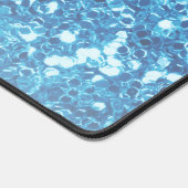 Girly Blue Glitzer Glitzern Monogram Script Name Schreibtischunterlage (Ecke)