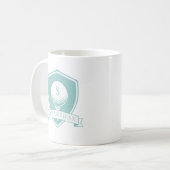 Girly Blue Green Modern Name Initial Monogram Kaffeetasse (Vorderseite Links)