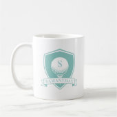 Girly Blue Green Modern Name Initial Monogram Kaffeetasse (Links)