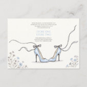 Girly Blue Heels Bridal Shower Enclosure Card Begleitkarte (Vorderseite)