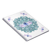 Girly Blue Lila Mandala Dragonfly Notizblock (Rechte Seite)