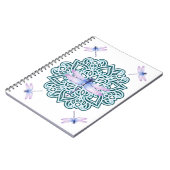 Girly Blue Lila Mandala Dragonfly Notizblock (Linke Seite)