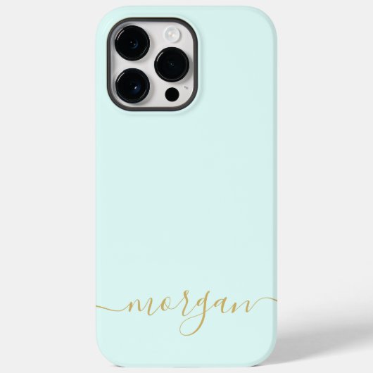 Girly Blue Monogram Modern Script Personalisiert C Case-Mate iPhone Hülle (Rückseite)