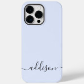 Girly Blue Monogram Modern Script Personalisiert Case-Mate iPhone Hülle (Rückseite)
