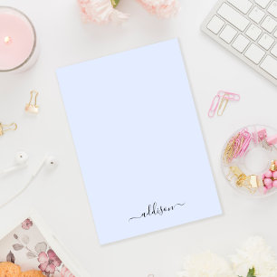 Girly Blue Monogram Moderne Schriftart Personalisi Post-it Klebezettel