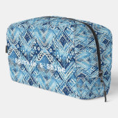 Girly Blue Navy Tribal Bohemisch Abstrakt Waschbeutel (Rechte Ecke)