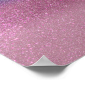 Girly Blue Pink Funkelnd Glitzer Ombre Gradient Poster (Ecke)