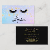 *~* Girly BLUE PINK Lashes Extensions Glitzer Visitenkarte (Vorne/Hinten)