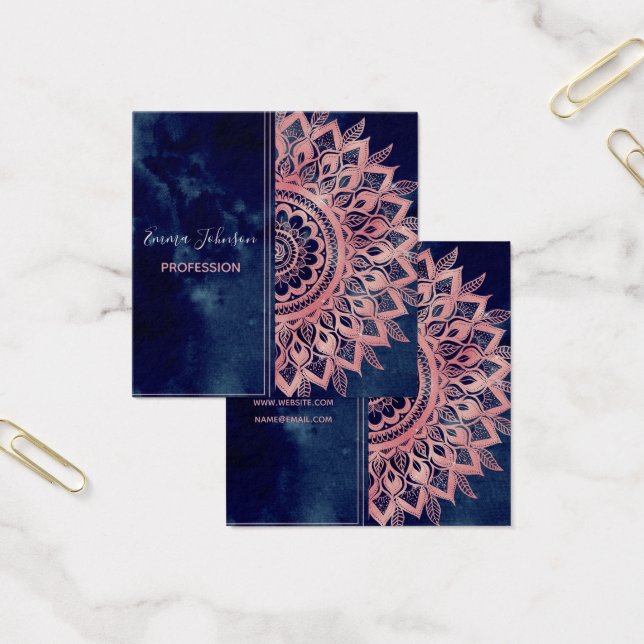 Girly Blue Pink Mandala Floral  (Büro)
