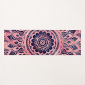 Girly Blue Pink Mandala Floral Yogamatte (Vorderseite (Horizontal))
