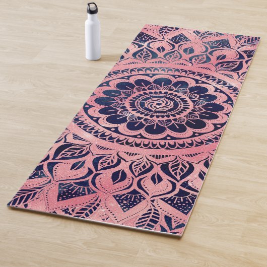 Girly Blue Pink Mandala Floral Yogamatte (Beispiel)