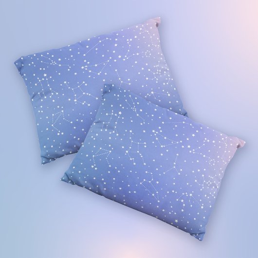Girly Blue Pink Space Stars Astrologie Kissenbezug