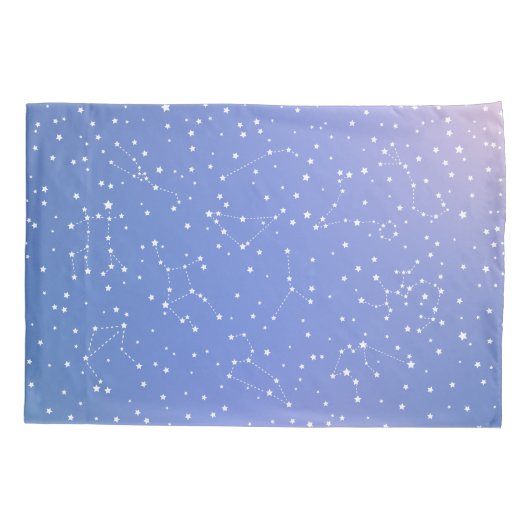 Girly Blue Pink Space Stars Astrologie Kissenbezug (Rückseite-Links)