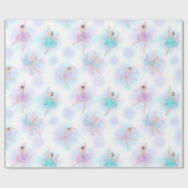 Girly Blue & Pink Tutu Ballerinas und Hintergrund Geschenkpapier (Flach)