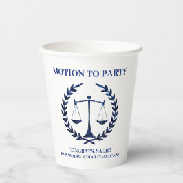 Girly Blue Sparkle Law School Abschluss Pappbecher