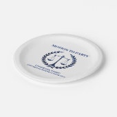 Girly Blue Sparkle Law School Abschluss Pappteller (Schrägansicht)